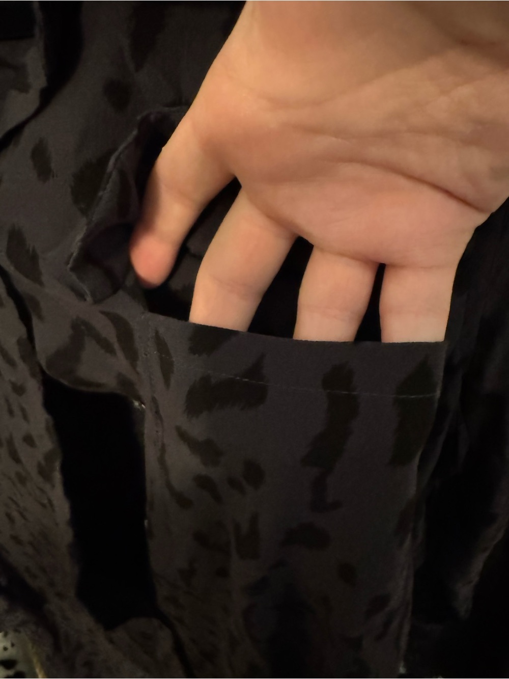 Black Animal Print Shirt Midi Dress - Picture 4 of 7